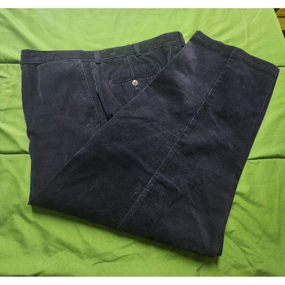 Haggar Flat Front Straight Men's Corduroy Chino Pants Gray Size 42x30